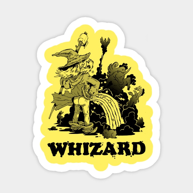 the Whizard (bw) Sticker by RobS